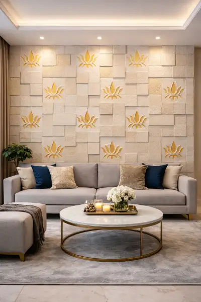 Lotus Mosaic Natural Stone Wall Cladding by EarthStona